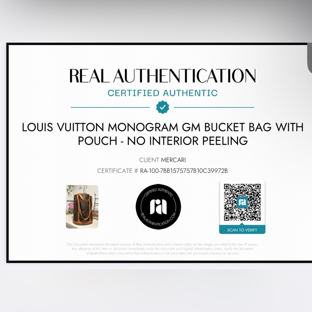 Authentic Louis Vuitton Monogram GM Bucket Bag with pouch. - Picture 16 of 16
